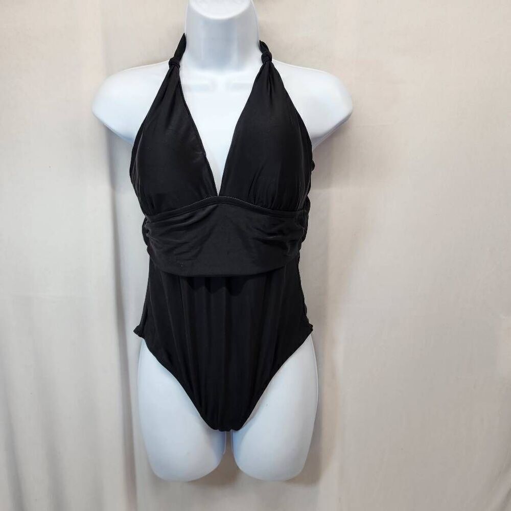 Women's Medium One-Piece Black Swimsuit Tummy Control